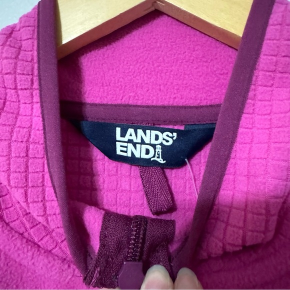 Land’s End Grid Fleece Fuchsia Zippered Jacket—XXL - Picture 9 of 11
